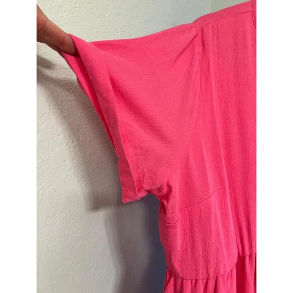 NWT Bright Pink Torrid Mini Washable Gauze Hi Low Waist Tunic Dress Sz 1 - Picture 8 of 9
